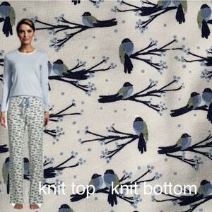 LANDSEND Pajamas Set Cotton Knit Long Sleeve Top and Long Pants Draper James